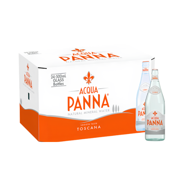 Acqua Panna Glass Bottle 24x500ml (Bottle Caps)
