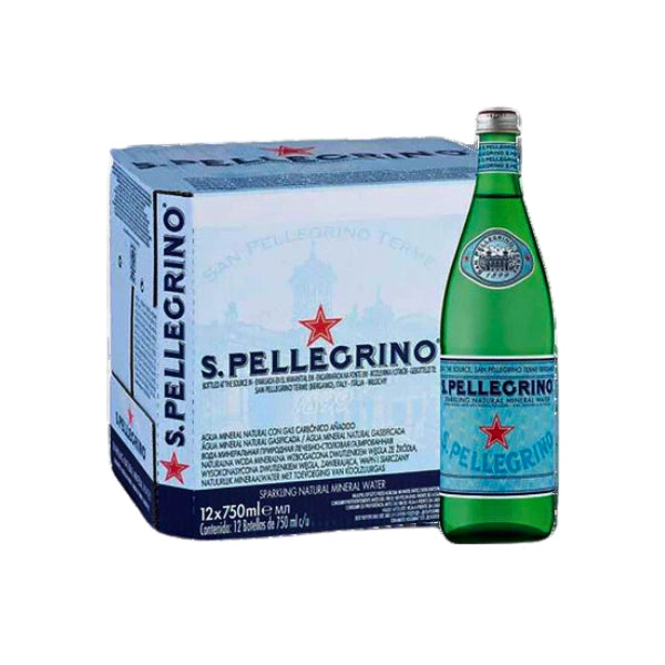 San Pellegrino Sparkling Glass Bottle 12x750ml (Screw Caps)