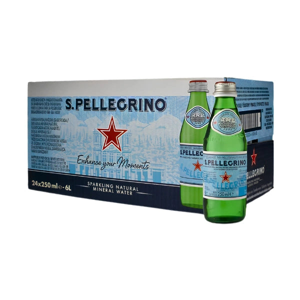 San Pellegrino Sparkling Glass Bottle 24x250ml (Screw Caps)