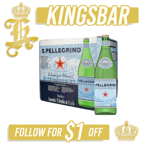 San Pellegrino Sparkling Glass Bottle 12x1L (Bottle Caps)